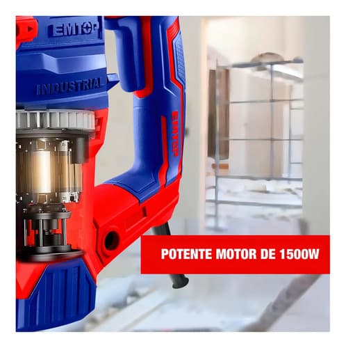 Rotomartillo Sds Plus Emtop Erhrp1502 Industrial 1500w 5.5j Color Rojo