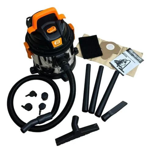 Aspiradora Ind 1 Motor Polvo Líquido 15 Litros Lusqtoff Color Acero Inoxidable/negro