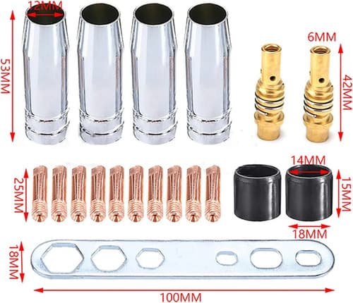 19 Pcs Set Punta Contacto Soldar Microalambre 1mm(0.035) Kit 19pcs