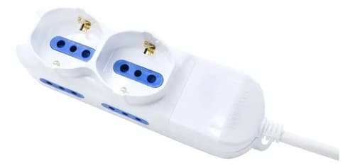 Zapatilla Alargue Led Life Con 2 Tomas Schuko Y Cable De 3m Blanco