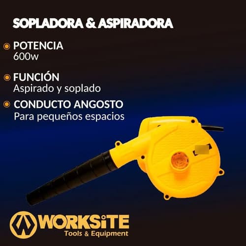 Sopladora Aspiradora Eléctrica Worksite Ebr129 Velocidad Variable 16000rpm