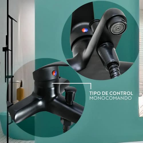 Monocomando Negro Mate Para Ducha Italomix Lh-3259