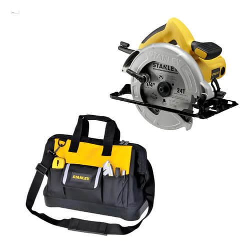 Sierra Circular 7 1/4 1600w Stanley + Bolso De Herramientas Amarillo 50hz/60hz
