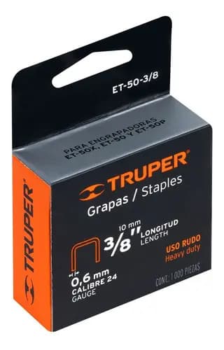 Grapas Grampas Para Engrapadora Truper Et-50 10mm X 1000 Un