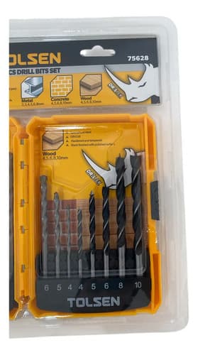 Juego De Brocas Para Metal Y Madera Tolsen De 16 Piezas