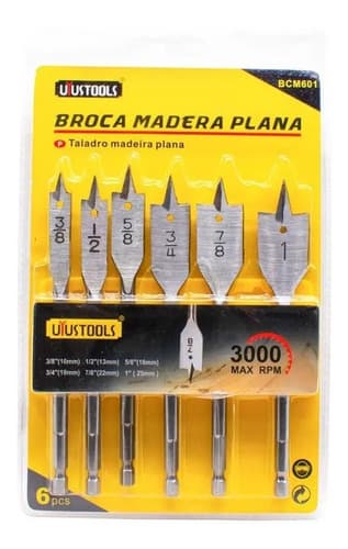 Mecha P/madera Plana 6pz 3/8-1 Uyustools Bcm601