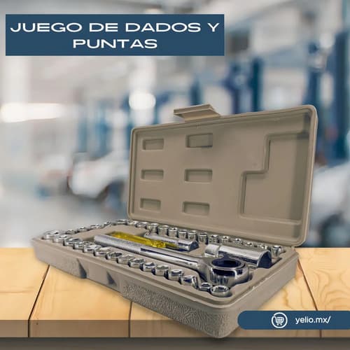 Juego De Dados Y Puntas Con Desarmador Matraca 40 Piezas