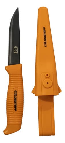 Cuchillo Flotante Lusqtoff Hoja 10cm Pesca Funda Pvc Rígida Color Naranja