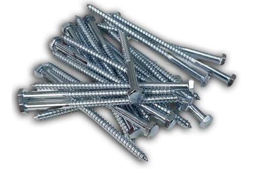 100 Tornillo Tirafondo Hexagonal Zincado 1/4 X 3 1/2 - 100mm