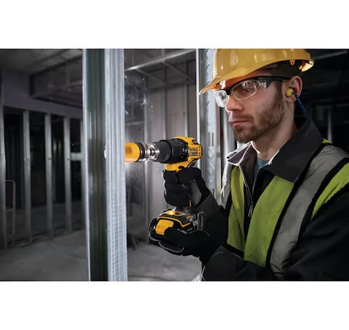 Taladro Percutor Atornillador Inalámbrico De 25.4mm Dewalt Dcd709b + Accesorio 60 Amarillo
