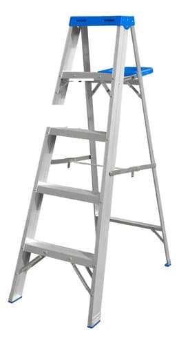 Escalera Pintor 5 Esc 150kg Con Bandeja Wadfow Wld4h05 Plateado
