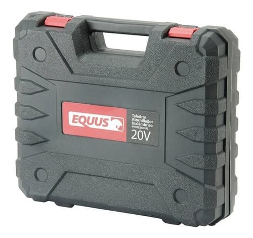 Taladro Atornillador Inalambrico Equus 1009ft 20v 2 Bateria Litio Maletin Color Rojo