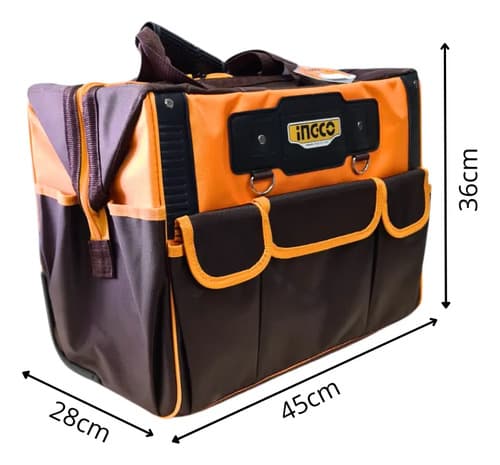 Bolsa De Herramientas Reforzada Ingco Con Ruedas Amarillo