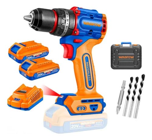 Taladro Atornillador 2 Batería 20v Cargador Y Accesorios Color Azul Frecuencia 50 60