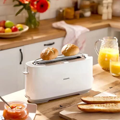 Philips Hd2590/00 Tostadora Pan Frances Y Lactal 7 Niveles Color Blanco