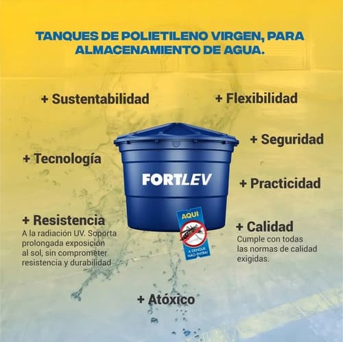 Tanque De Agua Fortlev 1000l Azul Polietileno Vertical Externo