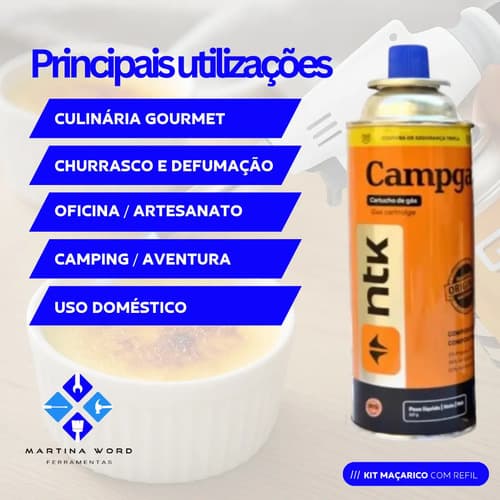 Pack De 4 Cartuchos De Gas Martinaword Para Antorcha Culinaria Y Estufa De Camping