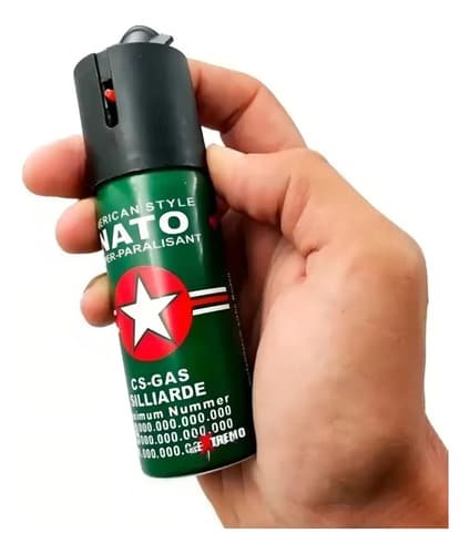 Gas Pimienta 60 Ml Aerosol Paralizante Lacrimogeno Defensa Marca Nato 1 Unidad Verde Musgo