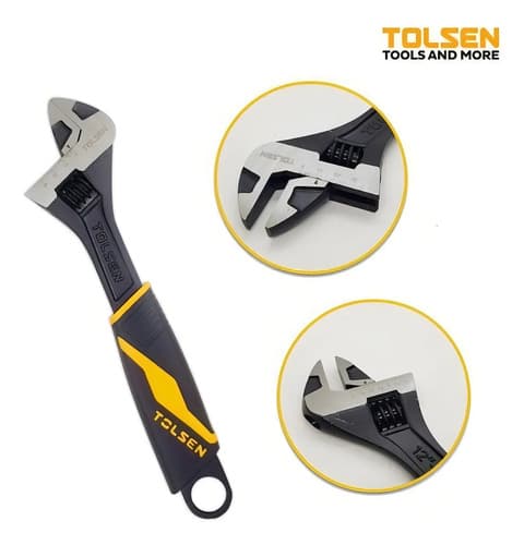 Llave Ajustable Mango Plastico 300 Mm 12 Tolsen 15311