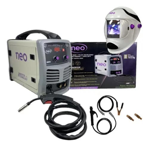 Soldadora Inverter 200a Mig-tig + Máscara Fotosensible Neo Color Gris Frecuencia 50 Hz/60 Hz