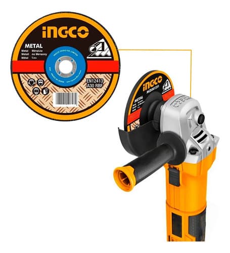 Lata X 25 Discos Corte Metal Esmeril Amoladora 115mm Ingco Color Naranja Claro