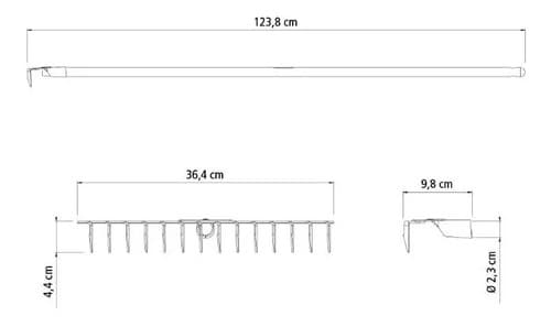 Rastrillo 14 Dientes Mango De Madera 120 Cm Tramontina