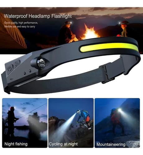 Linterna Frontal Luz Led Camping De Cabeza Maxwell Blanco Negro