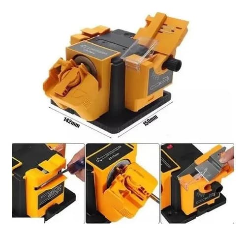 Afiladora De Mechas Cuchillos Formones 65w Profesional Naranja Claro