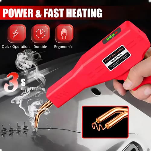 Soldadora Plástico Inverter Otec Dw160mma Kit Reparación Parachoques Naranja Claro