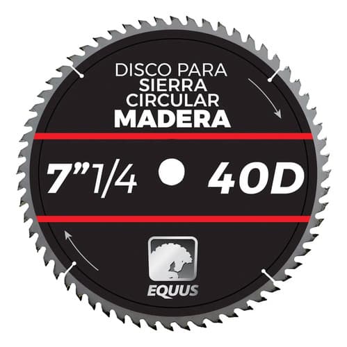 Disco Para Sierra Circular 7 1/4 - 40d Equus Plateado