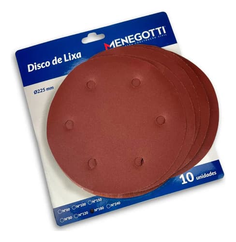 Lijas De Disco Menegotti Con Velcro Para Pared Y Techo, Pack De 10 Unidades Grano 240