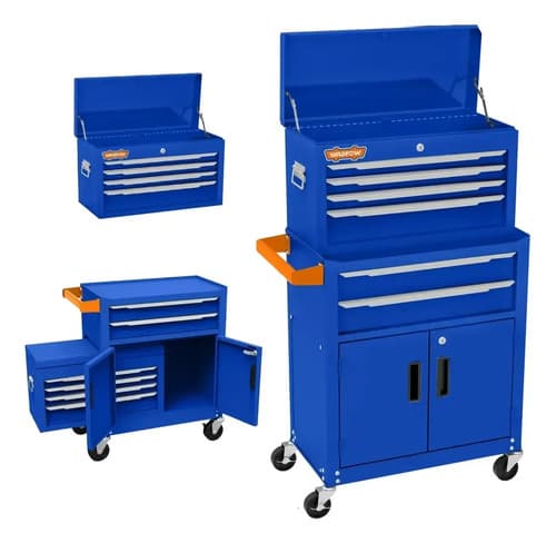 Carro Herramientas Taller Metal 6 Cajones Wadfow Wcs4a08 Azul