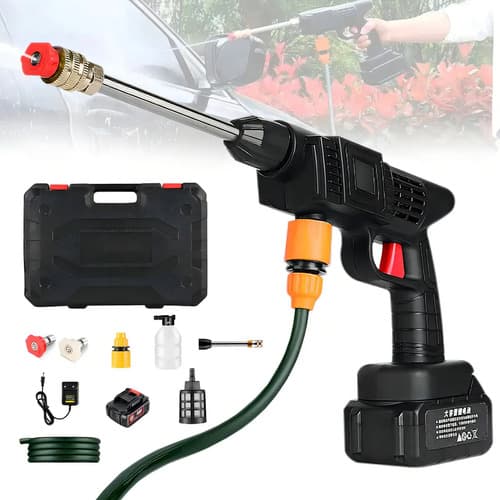 Hidrolavadora Inalámbrica Portátil Seisa De 30 Bar Y 300 W Negro