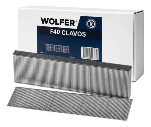 Clavos Para Clavadora Neumática Wolfer De Acero Liso Sin Cabeza - Pack De 5000 Unidades