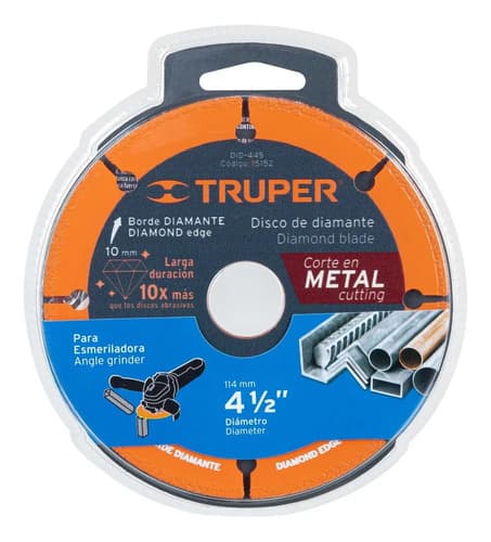 Disco De Diamante De 4-1/2 X 1.4 Mm Para Corte Metal Truper