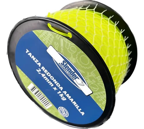 Bobina Rollo Tanza 2.40mm Redonda Bordeadora 1kg Amarillo