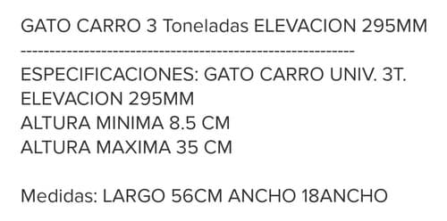 Gato Hidráulico De Carro 3 Toneladas Auto Camioneta