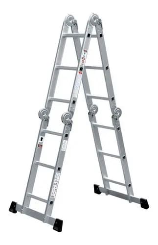 Escalera Aluminio 12 Escalones Plegable Para Tu Casa Multipropósito