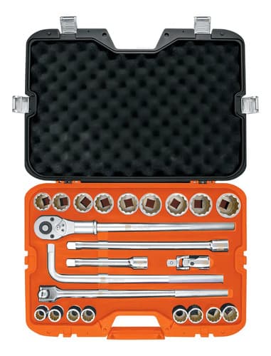 Juego De 23 Herramientas Encastre 3/4 Std Para Mecanico Color Naranja