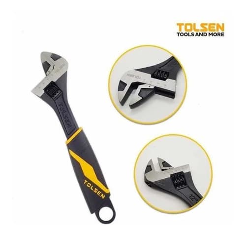 Llave Ajustable Mango Plastico 200 Mm 8 PuLG Tolsen 15309