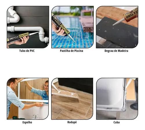 Silicona Unipega Fixa Tudo Blanca Para Interiores Y Exteriores