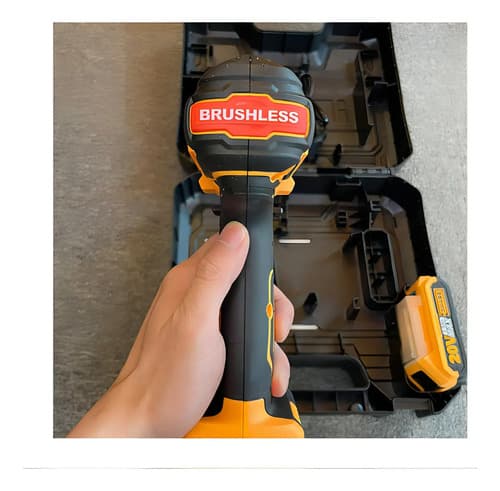 Kit Taladro + Atornillador De Impacto Inalambrico 20v Color Amarillo