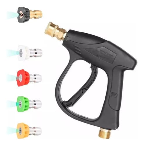 Pistola Para Hidrolavadora Yataia Con 5 Boquillas Y Conector Rápido M22 Negro