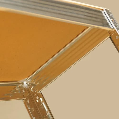 Estantería Metálica Estantes En Mdf - Para 120kg 180x90x40cm Color Metal Y Madera