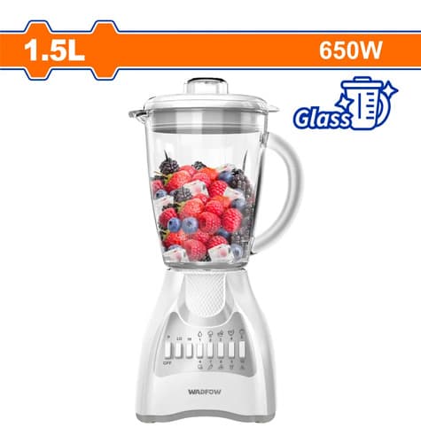 Licuadora 1.5l 650w Con Jarra De Vidrio 10 Velocidades Wadfo Beige