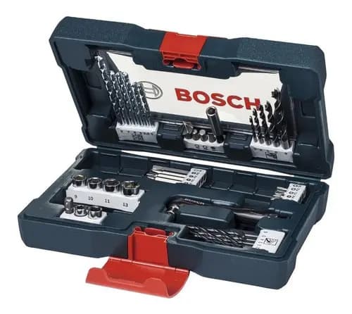 Kit De Herramientas Bosch V-line De 41 Unidades, Taladros Y Brocas, Color Azul