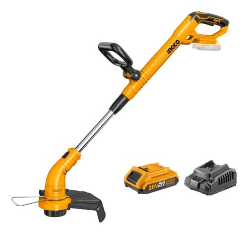 Bordeadora C 1 Bat Y Cargador Ingco Cgtli20301 Anaranjado