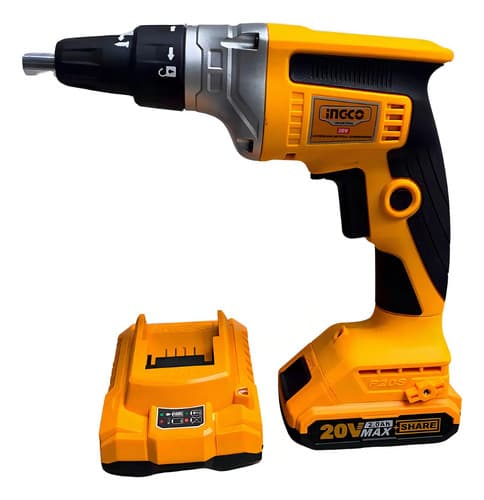 Destornillador Inalámbrico Ingco Bateria Drywall, 4200rpm Amarillo