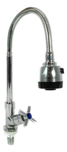 Grifo Metalico Para Mesada C/pico Flexible Lh-2786 Acabado B Plateado Brillante