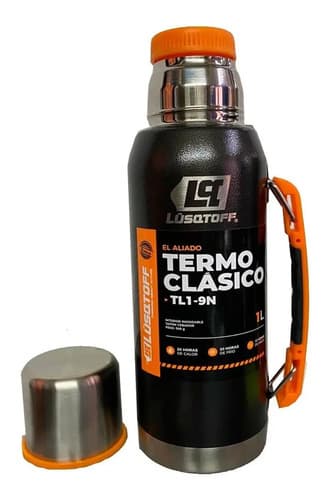 Termo Lüsqtoff Tl1-9n 1l Negro Acero Inoxidable Negro